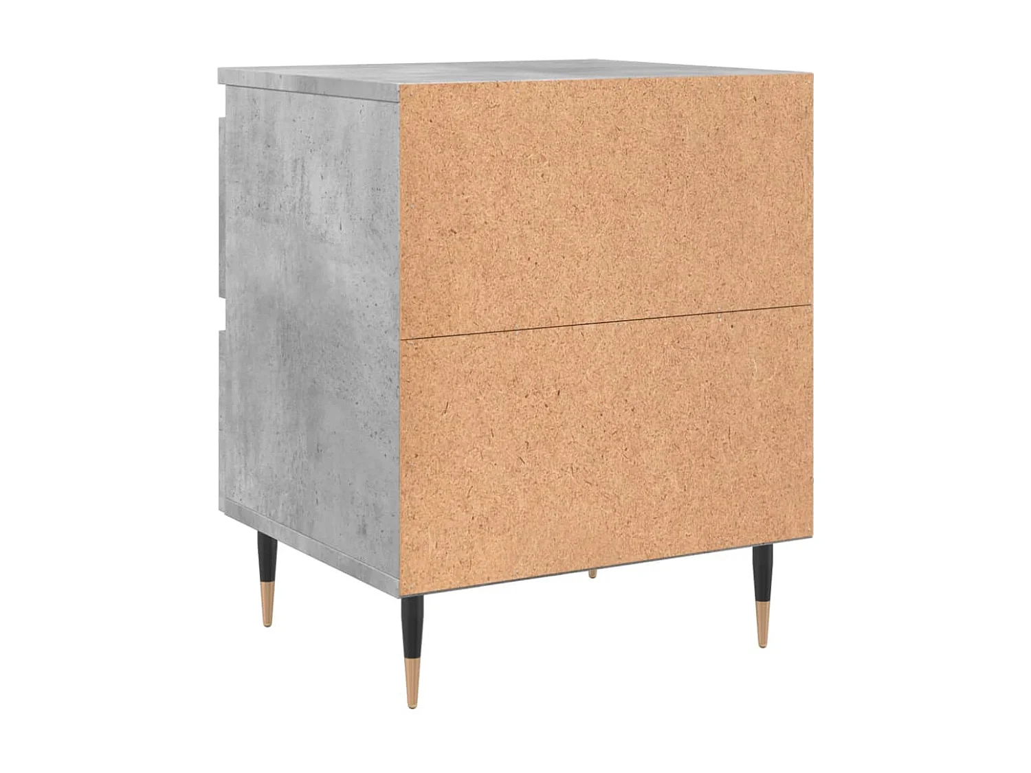 Nachttisch 2er Set-Beistelltisch-Nachttischkommode Betongrau 40x35x50 cm Holzwerkstoff SHL82089