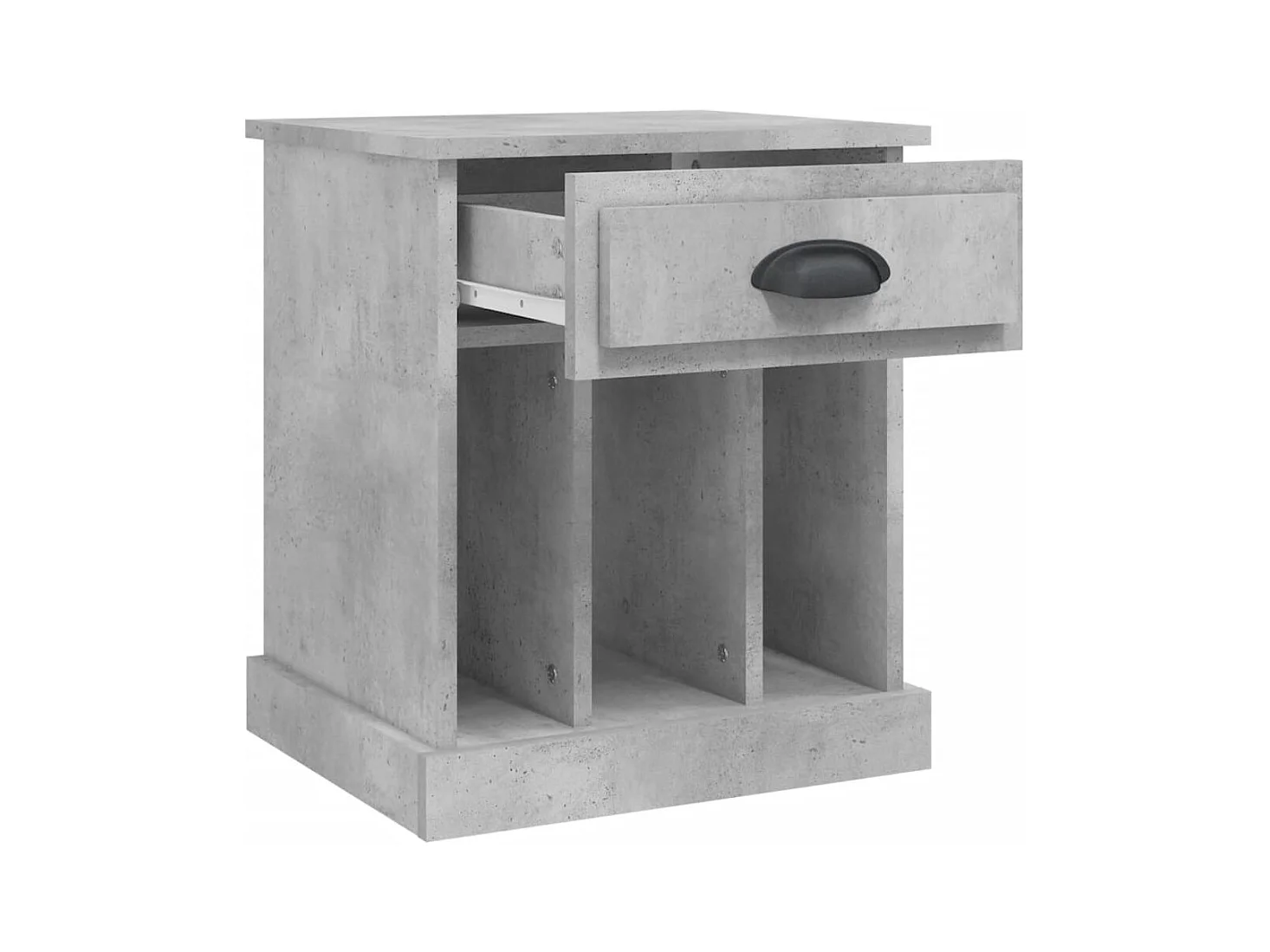 Mesa de Cabeceira | Criado-mudo Moderno 2 peças 43x36x50 cm cinzento cimento