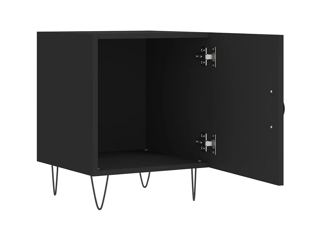 Mesita de noche | Mesilla de noche madera de ingeniería negro 40x40x50 cm