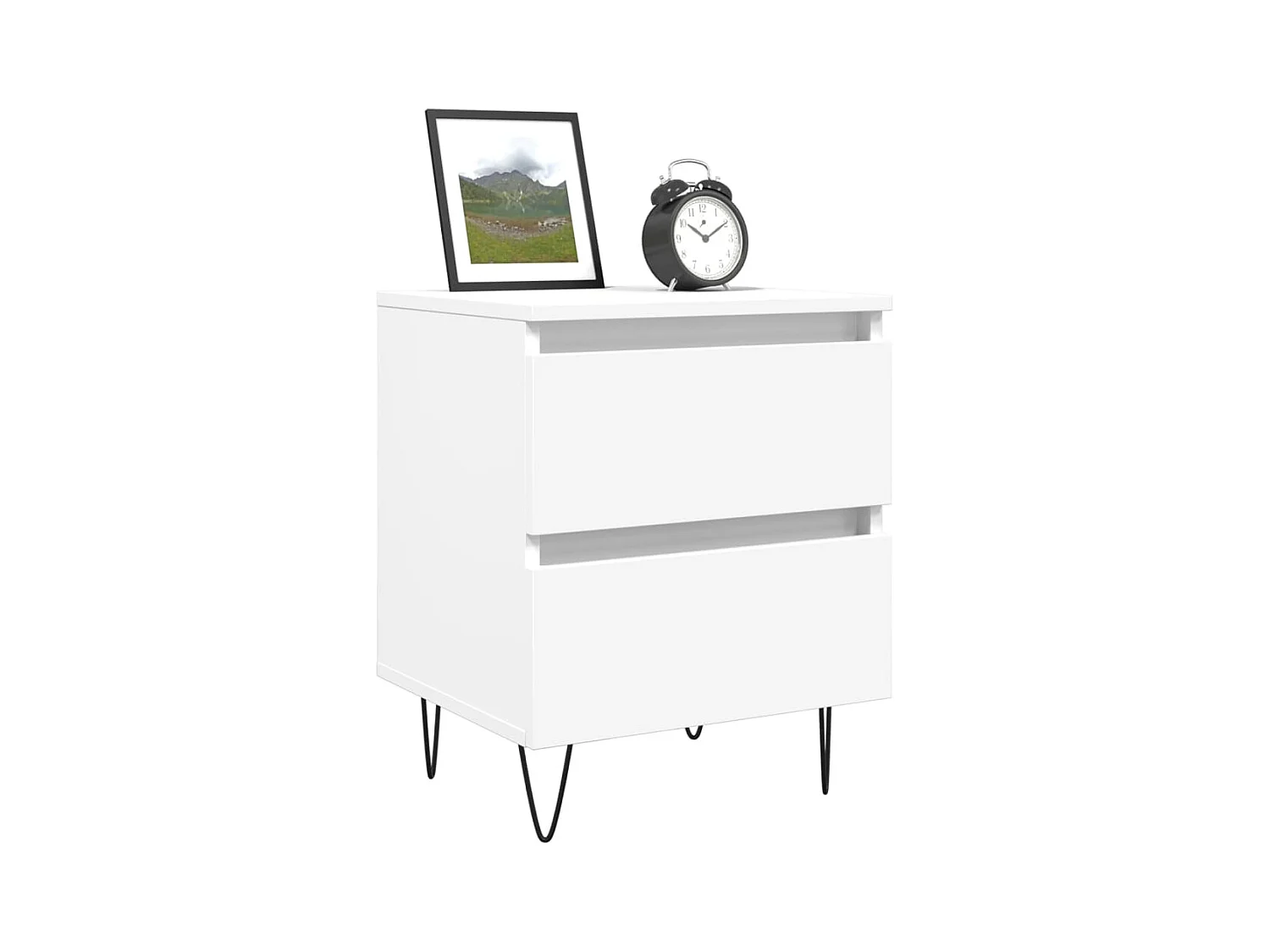 Mesita de noche | Mesilla de noche madera contrachapada blanco 40x35x50 cm