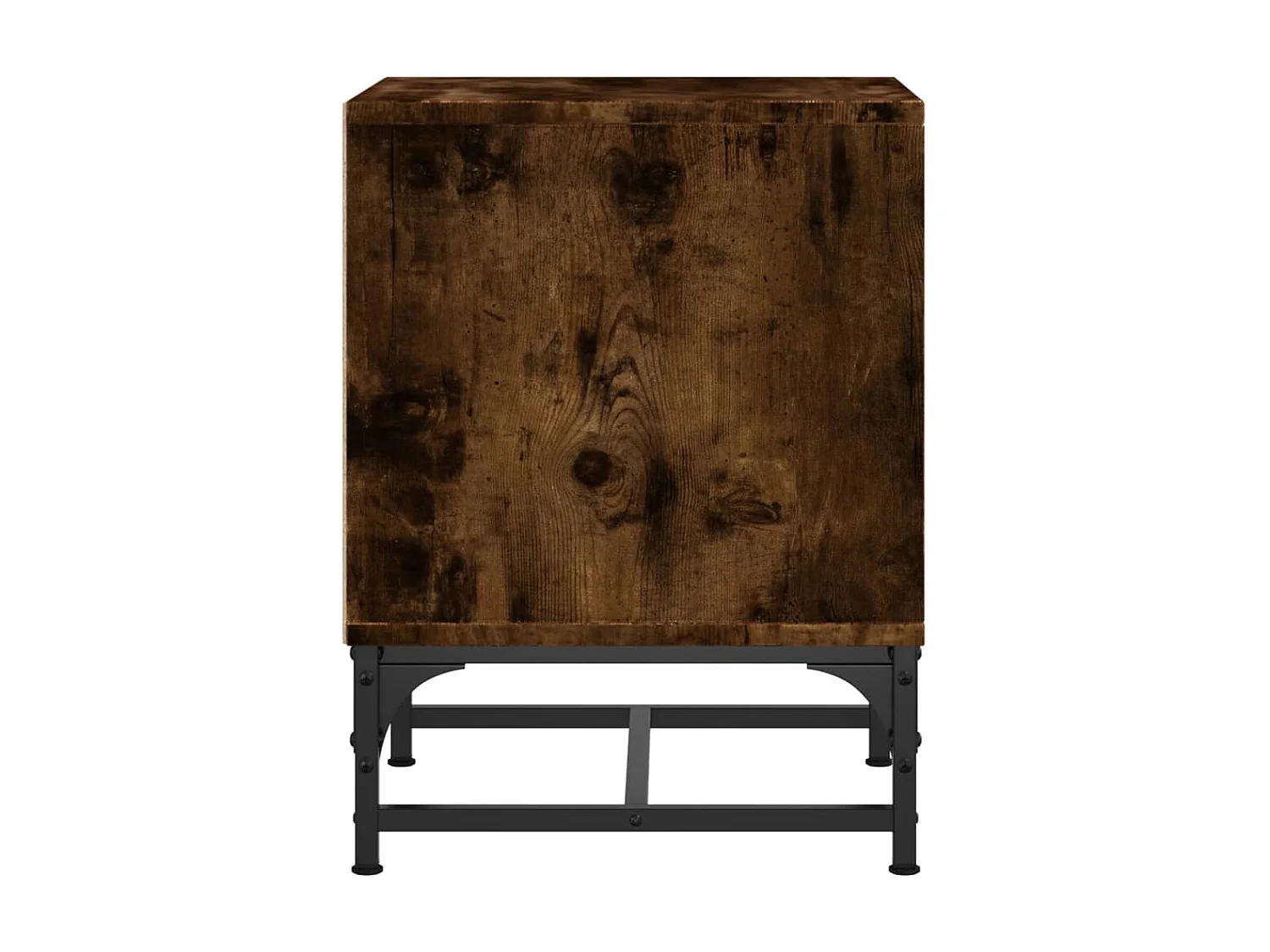 Nachttisch 2er Set-Beistelltisch mit Glastüren Räuchereiche 35x37x50 cm SHL94188