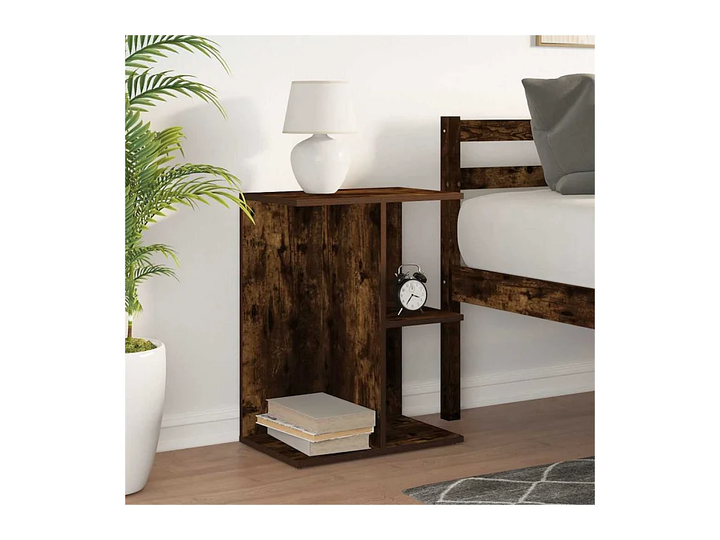 Table de chevet-Table d'appoint chêne fumé 46,5x29x61 cm bois d'ingénierie