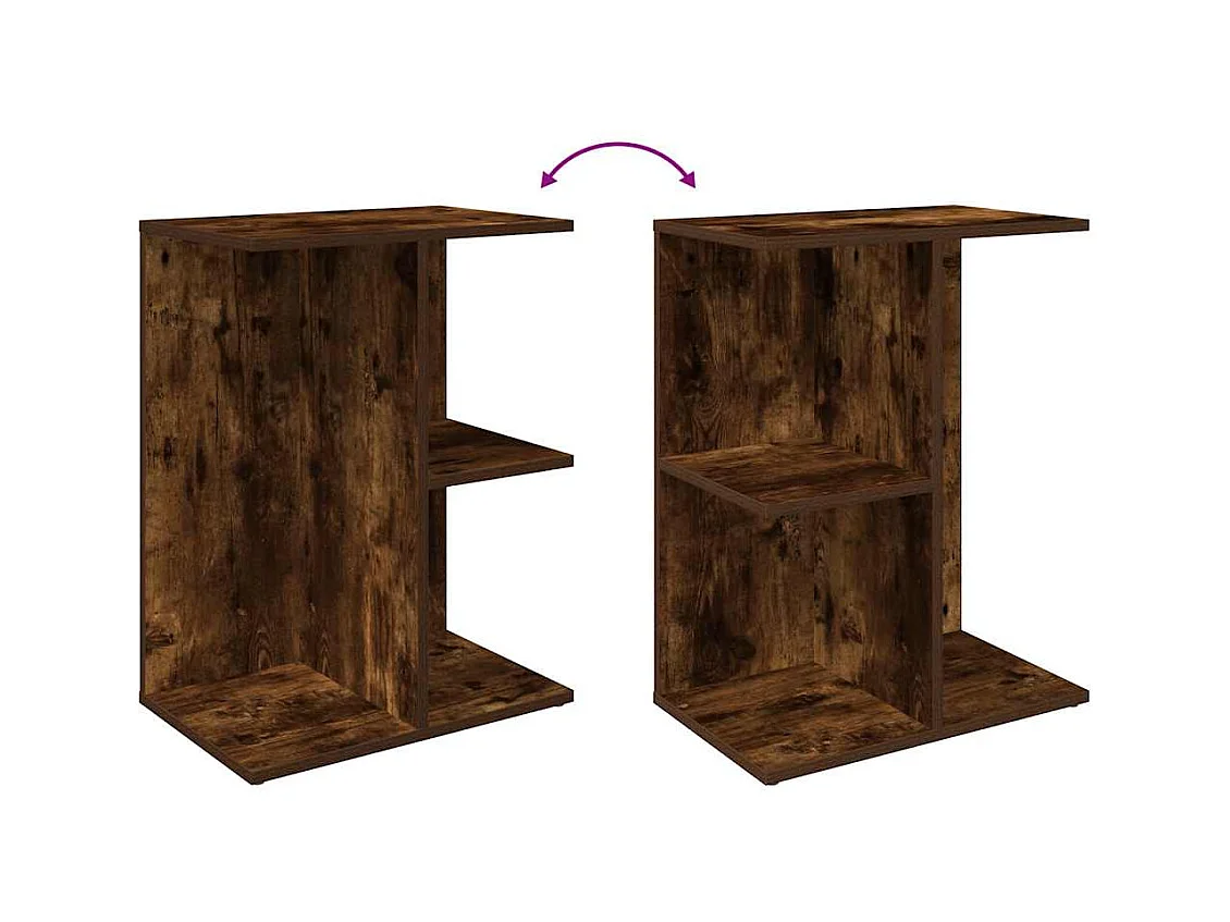 Table de chevet-Table d'appoint chêne fumé 46,5x29x61 cm bois d'ingénierie