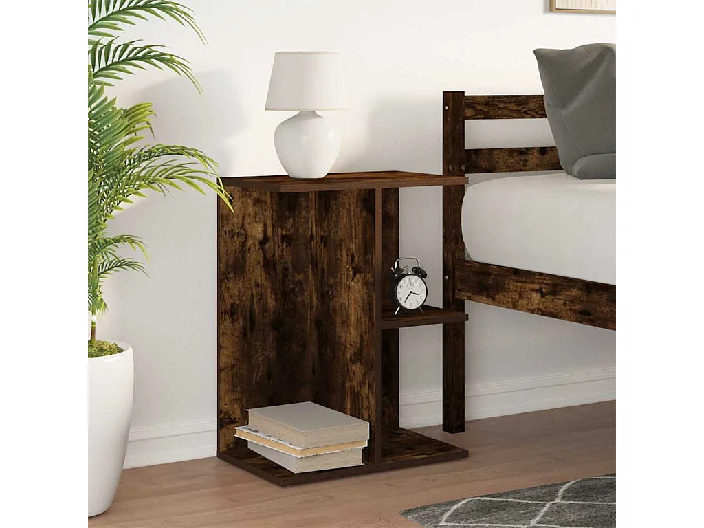 Nachttisch-Beistelltisch Räuchereiche 46,5x29x61 cm Holzwerkstoff SHL69271
