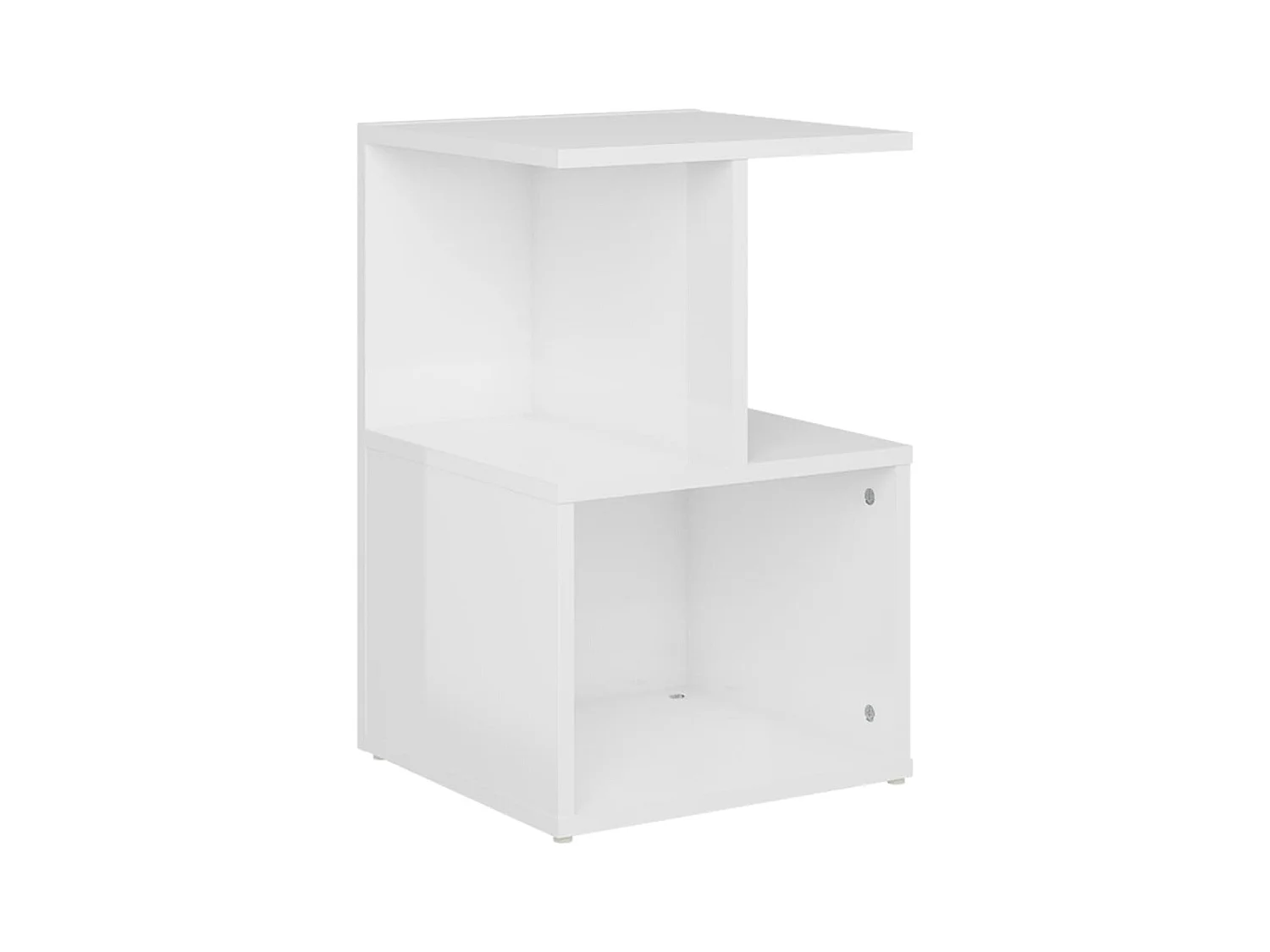 Mesita de noche | Mesilla de noche madera contrachapada blanco brillo 35x35x55 cm