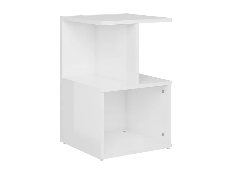 Mesa de Cabeceira | Móvel de apoio 35x35x55 cm derivados madeira branco brilhante