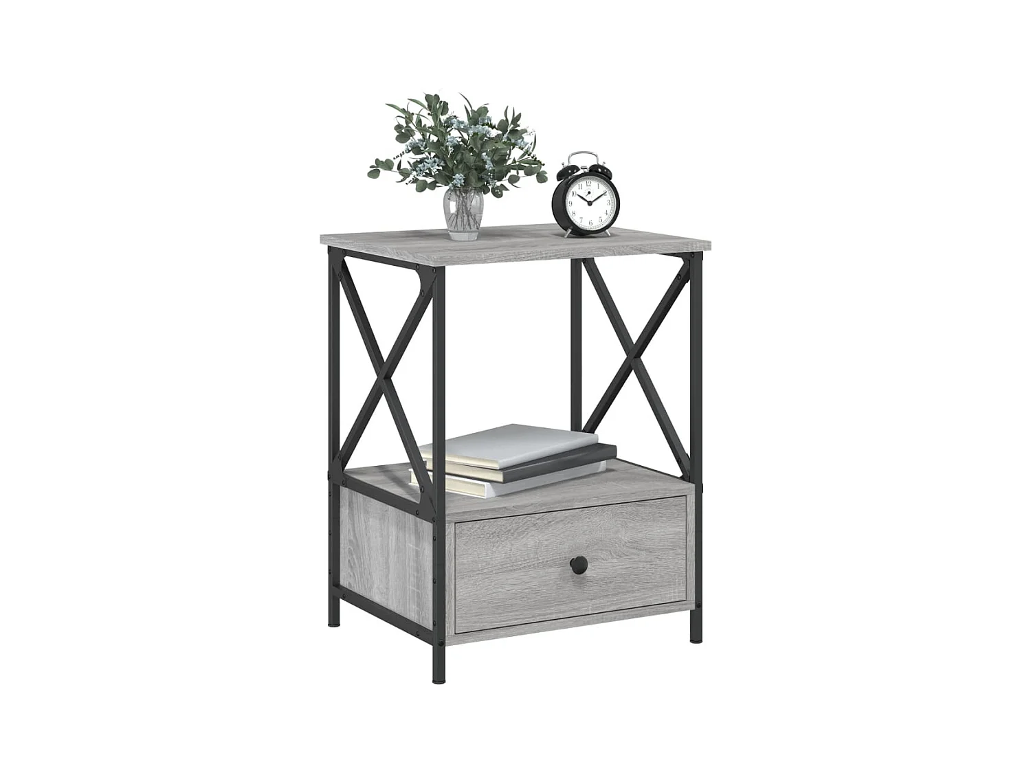 Tables de chevet lot de 2 avec rangement sonoma gris 50x41x65 cm bois ingénierie