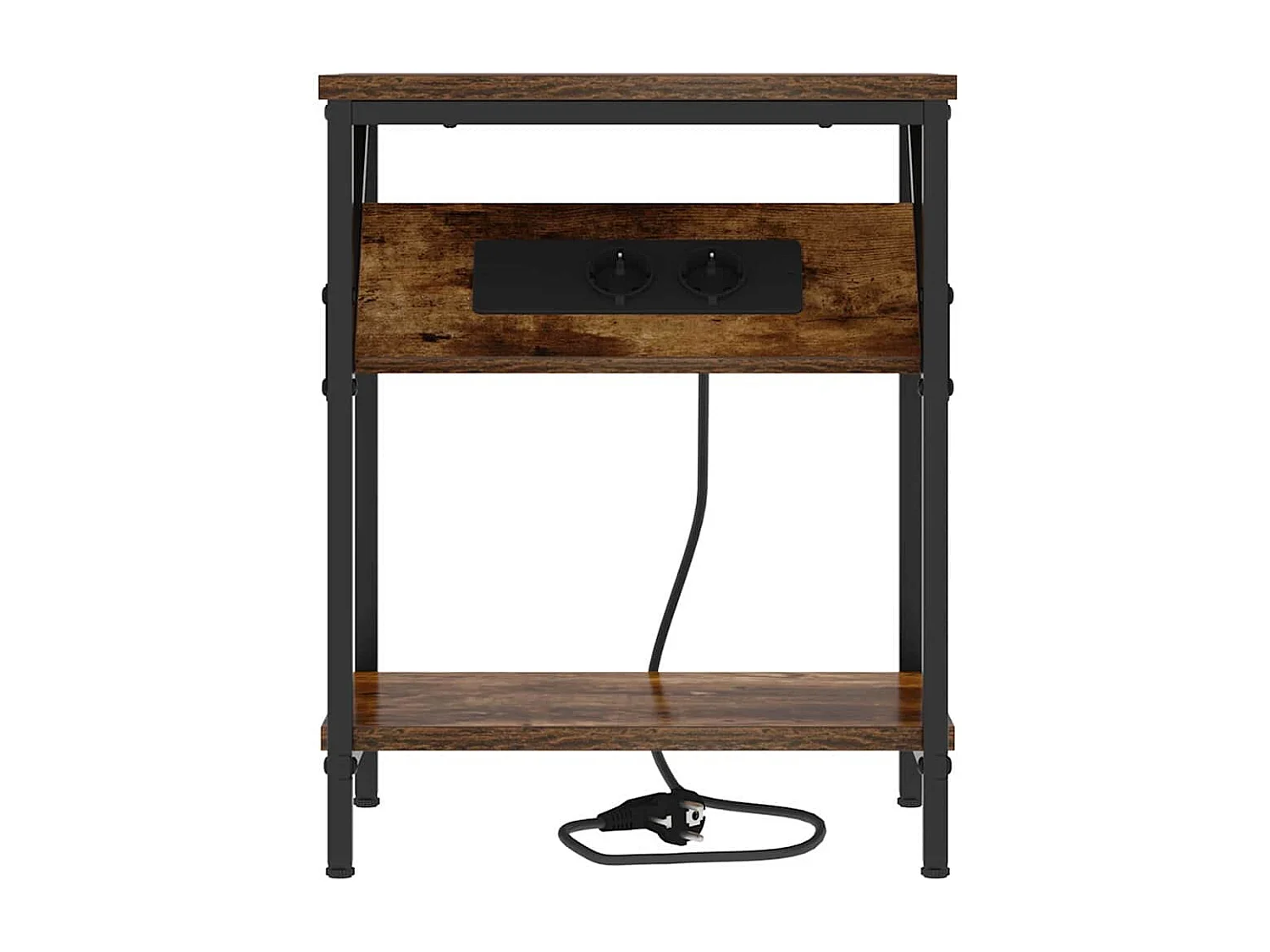 Mesa de Noche | Mesa auxiliar 2 uds. Roble ahumado 38x30x48 cm