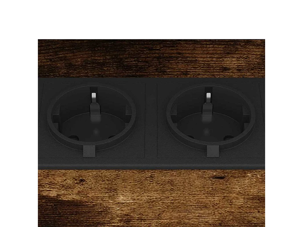 Nachtkastje Set van 2 | Bijzettafel | Opbergkastje Gerookt eiken 38x30x48 cm Bewerkt hout SHL3657