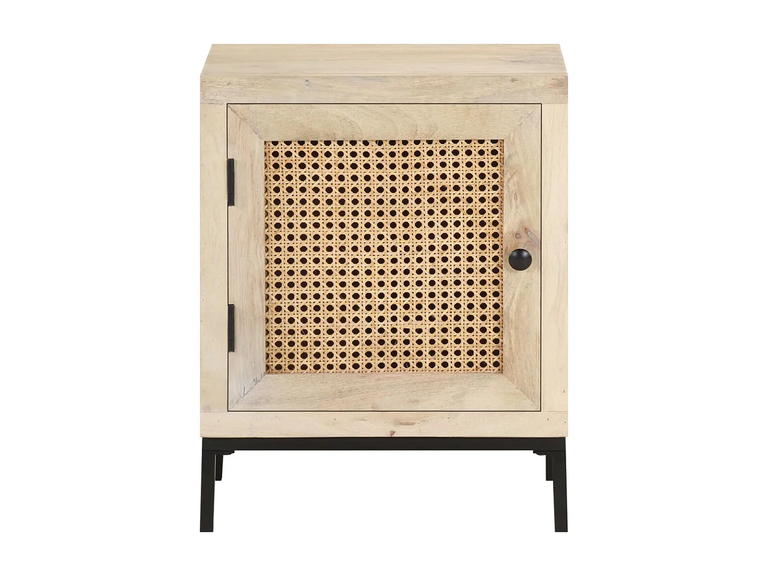 Nachttisch-Beistelltisch 40x30x50 cm Mango Massivholz und Rohrgeflecht SHL38304