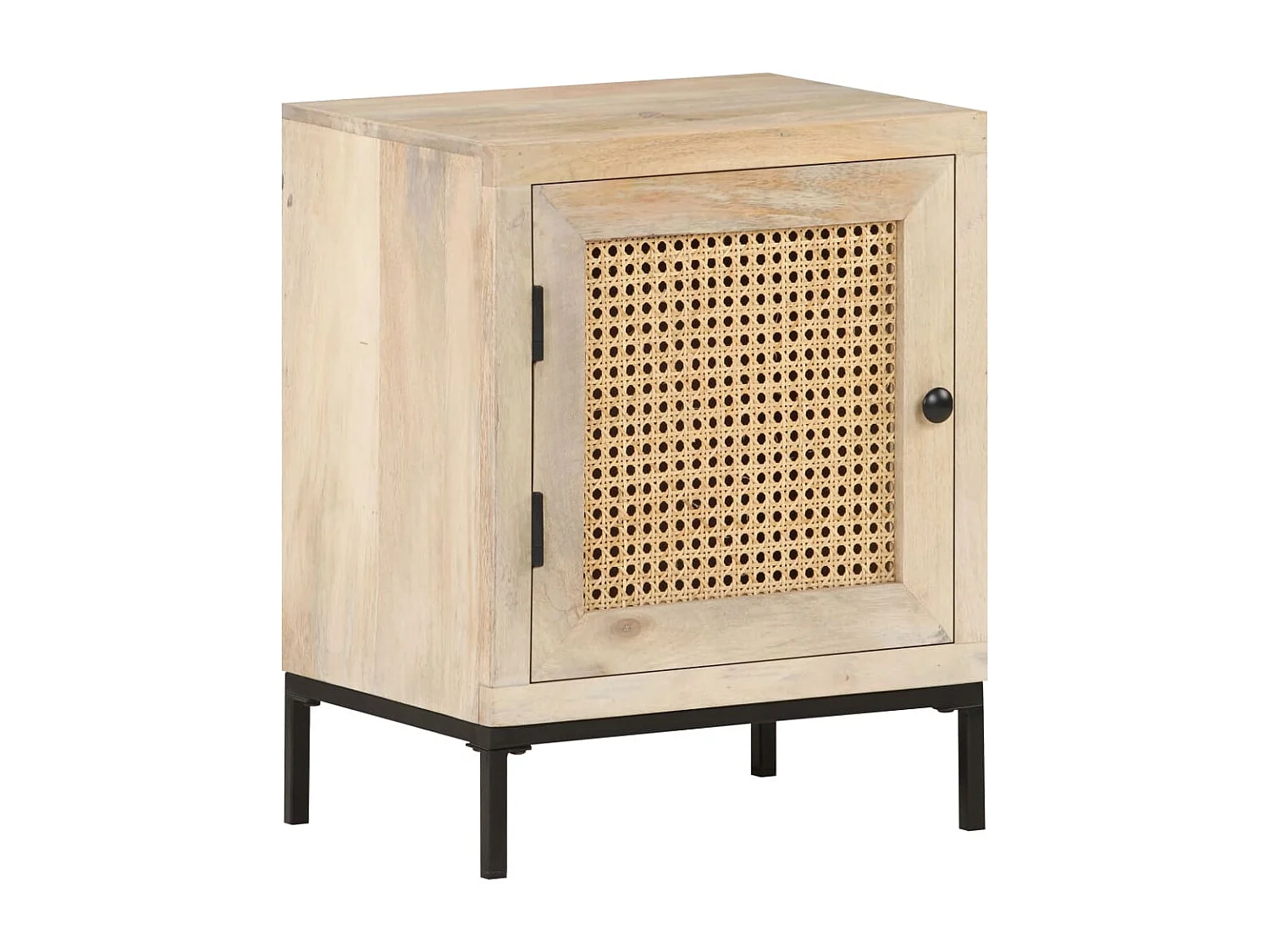 Nachttisch-Beistelltisch 40x30x50 cm Mango Massivholz und Rohrgeflecht SHL38304