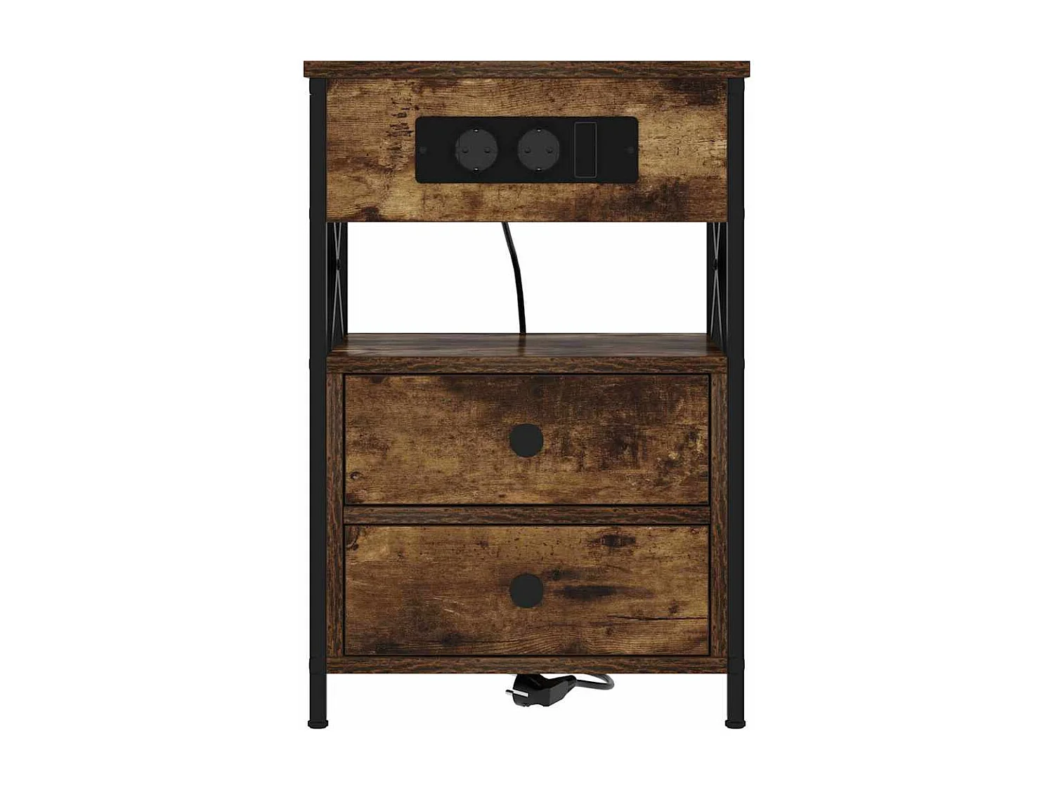 Nachttisch 2er Set-Beistelltisch Geräucherte Eiche 40 x 31 x 60 cm SHL73312