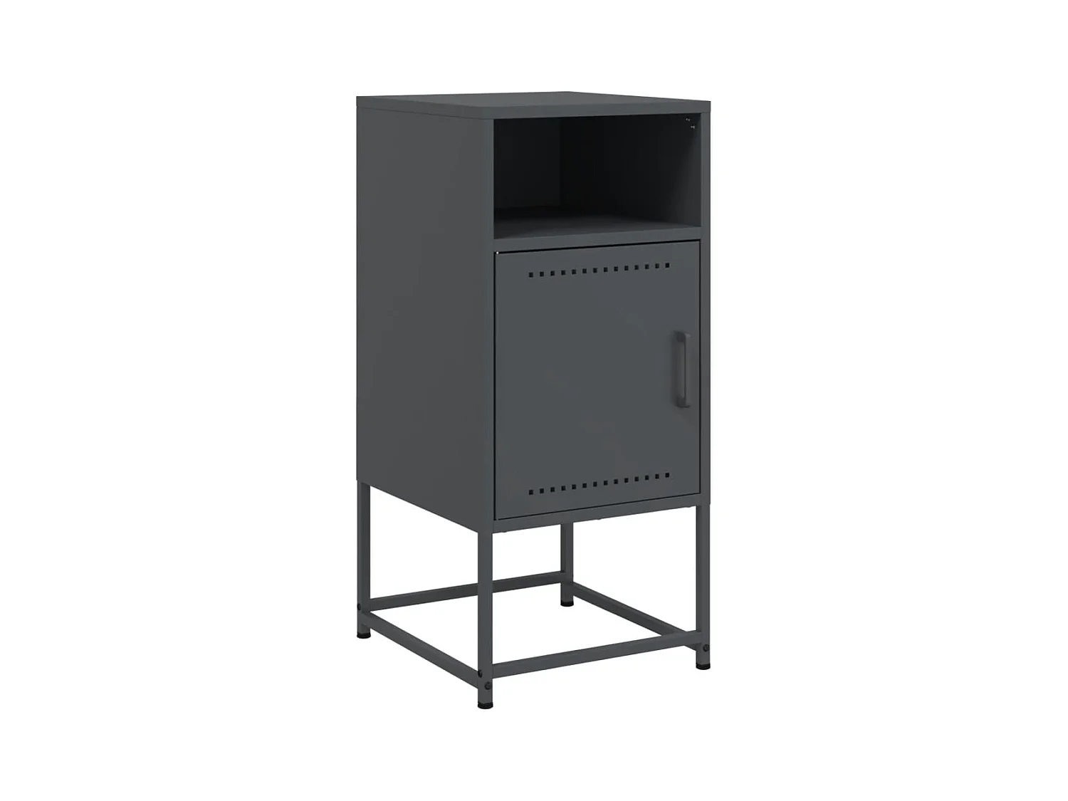 Tables de chevet lot de 2 avec rangement anthracite 36x39x78 cm acier