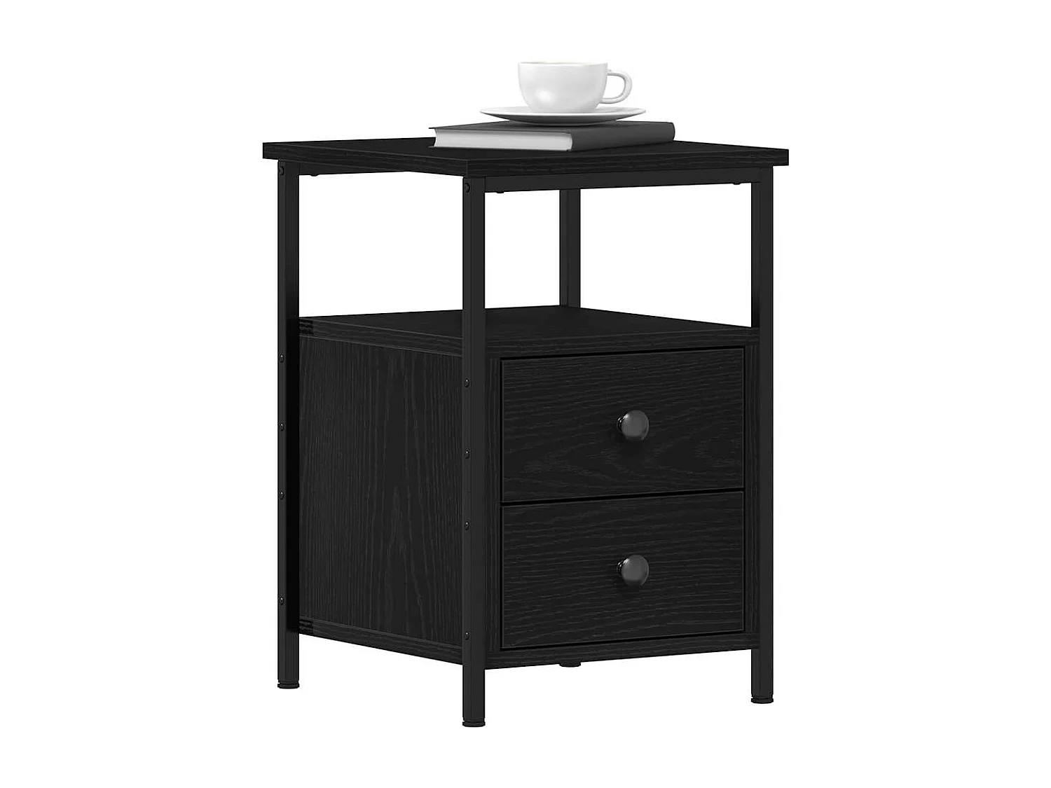 Nachttisch-Beistelltisch 2 Stk. Schwarze Eiche 34x35,5x50 cm Holzwerkstoff SHL16698