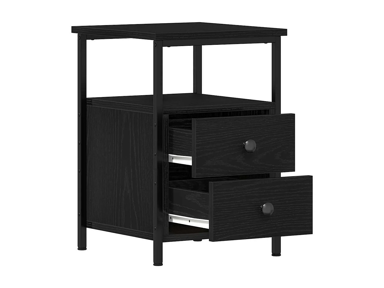 Nachttisch-Beistelltisch 2 Stk. Schwarze Eiche 34x35,5x50 cm Holzwerkstoff SHL16698