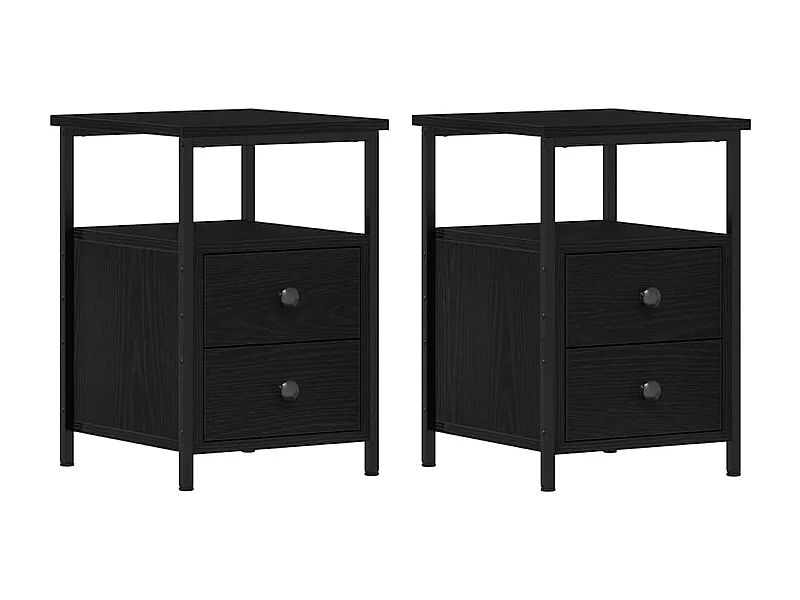 Tables de chevet 2 pièces Chêne noir 34x35,5x50 cm Bois d'ingénierie