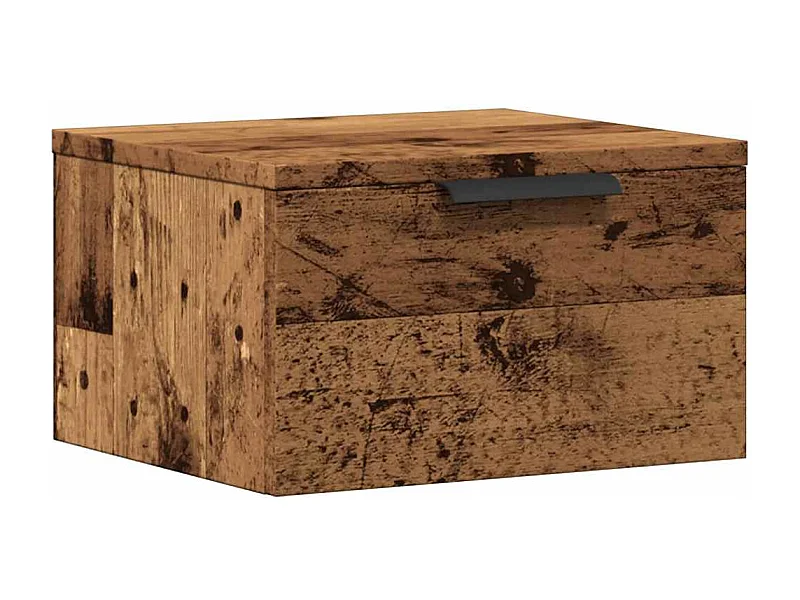 Mesita de noche | Mesilla de noche de pared madera envejecida 34x30x20 cm