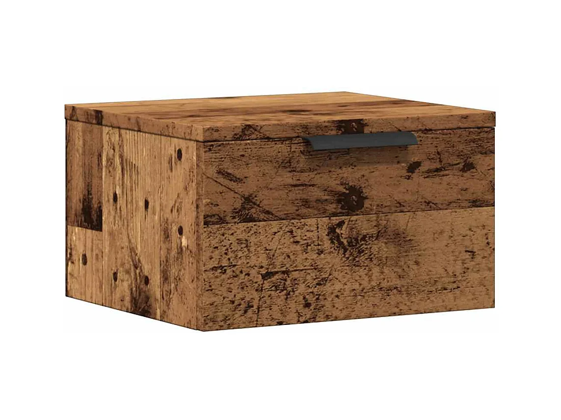 Mesita de noche | Mesilla de noche de pared madera envejecida 34x30x20 cm