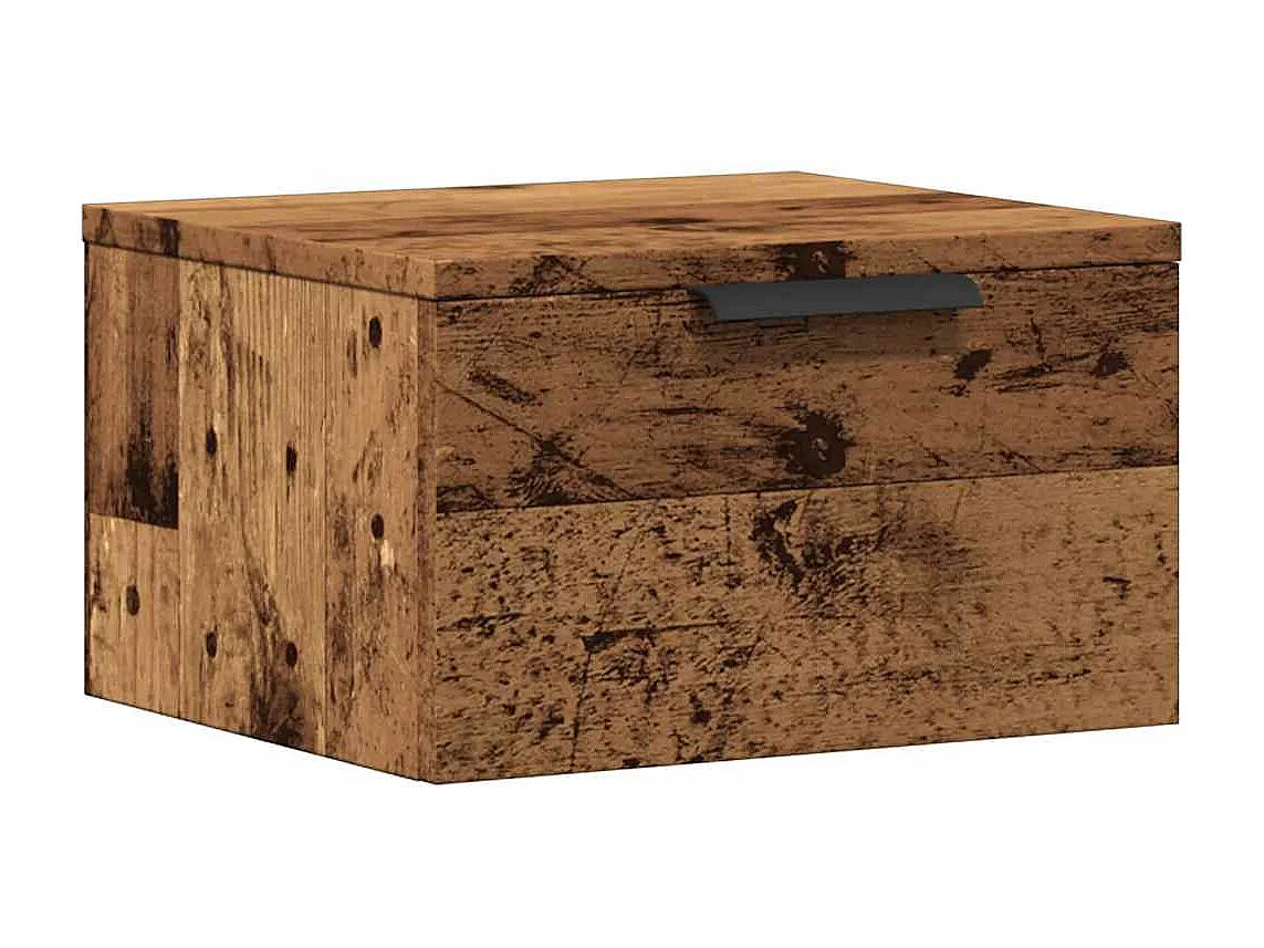 Nachttisch hängend | Wand-Nachttisch Altholz-Optik 34x30x20 cm SHL91868