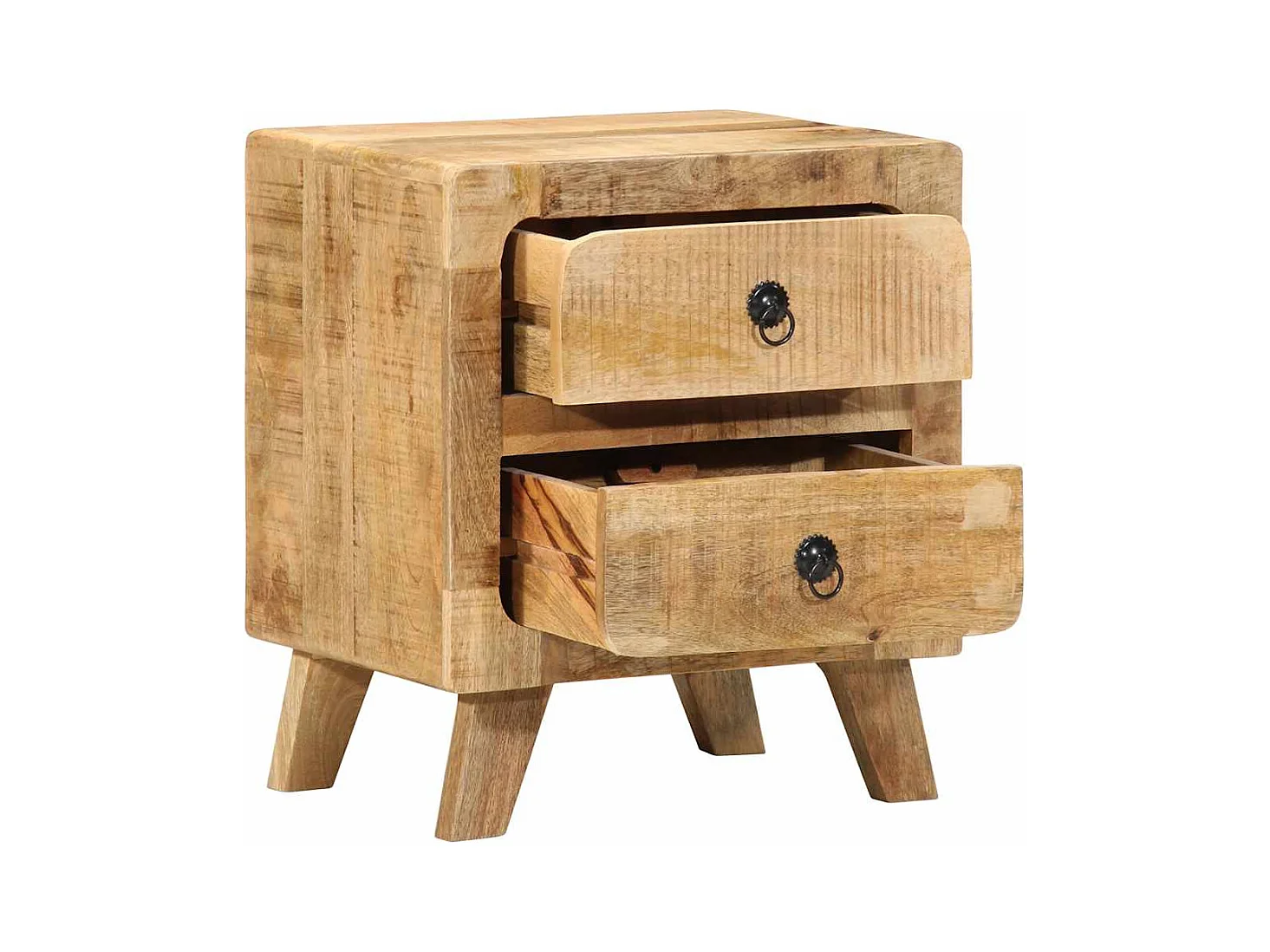 Table de chevet-Table d'appoint-Table de nuit 40x32x46 cm bois de manguier massif brut