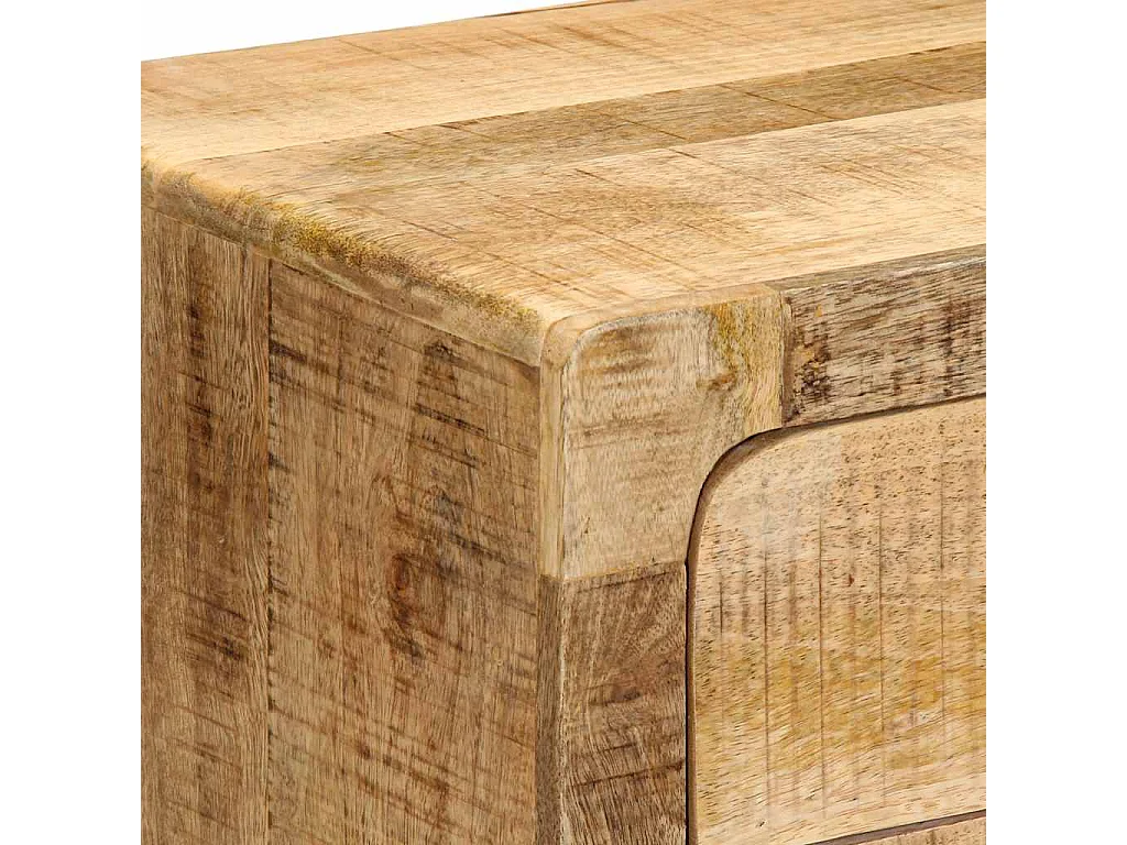 Table de chevet-Table d'appoint-Table de nuit 40x32x46 cm bois de manguier massif brut