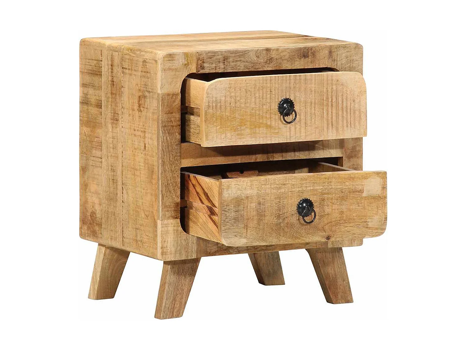 Nachttisch-Beistelltisch 40x32x46 cm Raues Massivholz Mango SHL4849