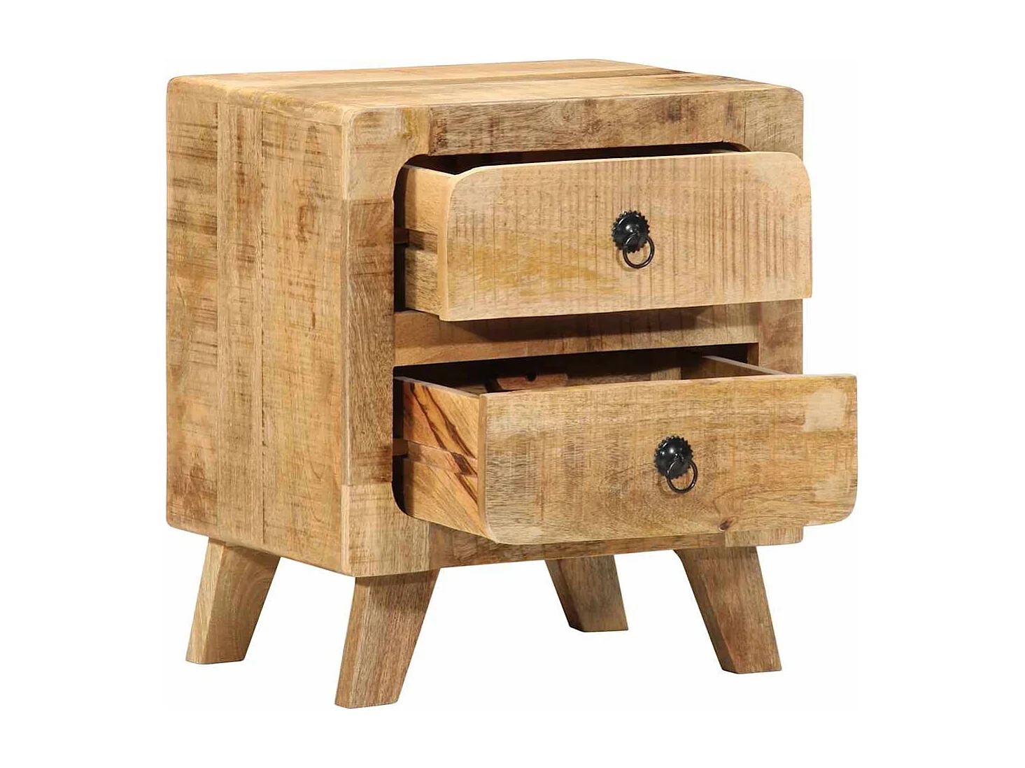 Nachttisch-Beistelltisch 40x32x46 cm Raues Massivholz Mango SHL4849