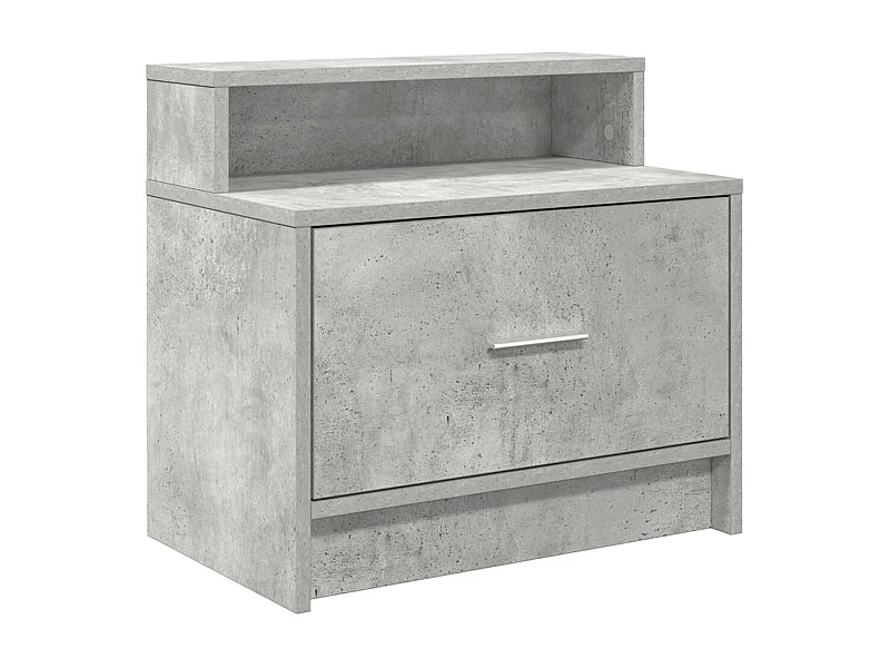 Table de chevet-Table d'appoint avec tiroir gris béton 51x31x47 cm