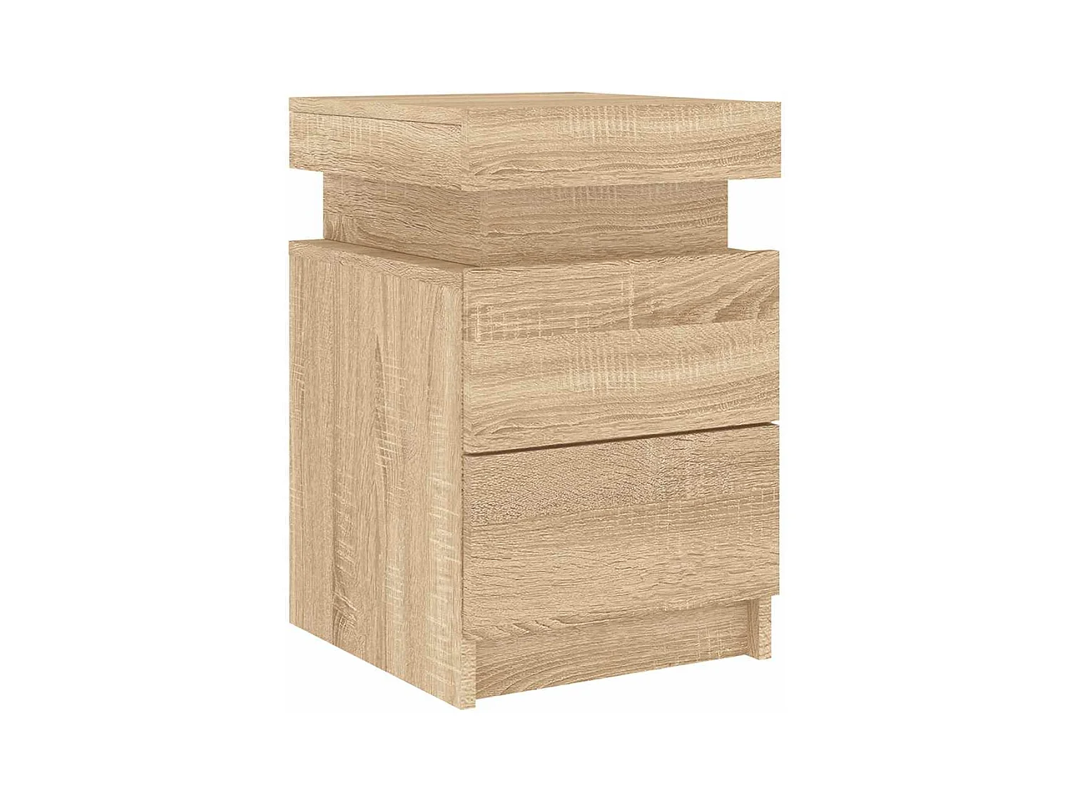 Mesita de noche | Mesilla de noche con luces LED roble Sonoma 35x39x55 cm
