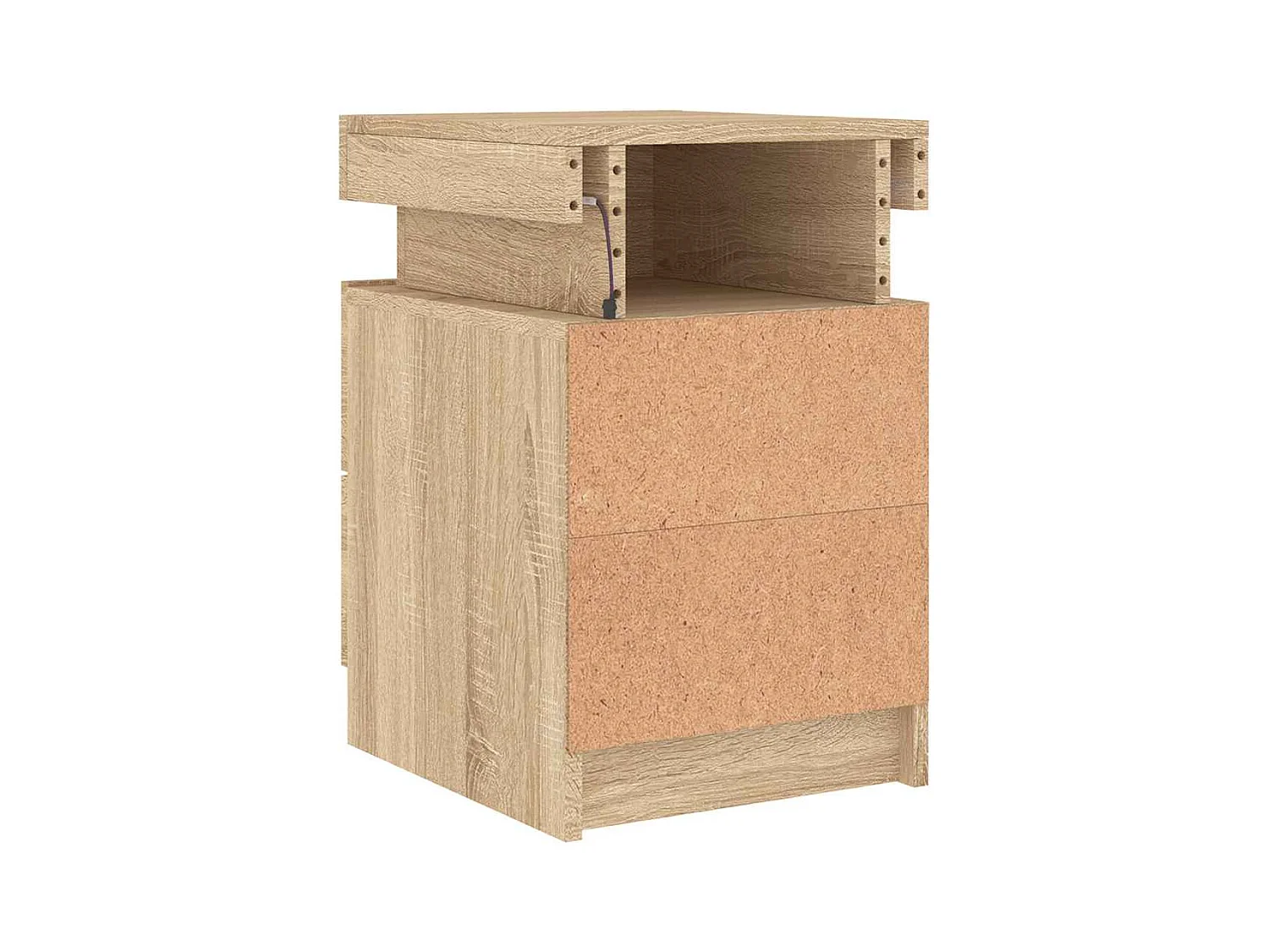 Mesita de noche | Mesilla de noche con luces LED roble Sonoma 35x39x55 cm