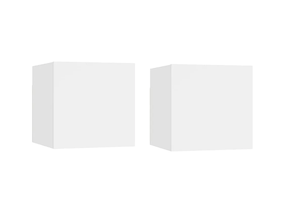 Mesa de Cabeceira Moderna 2 peças 30.5x30x30 cm derivados madeira branco