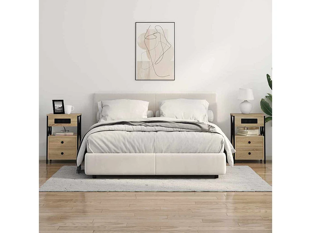 Nachttisch-Beistelltisch Sonoma-Eiche 40 x 31 x 60 cm Holzwerkstoff SHL50695