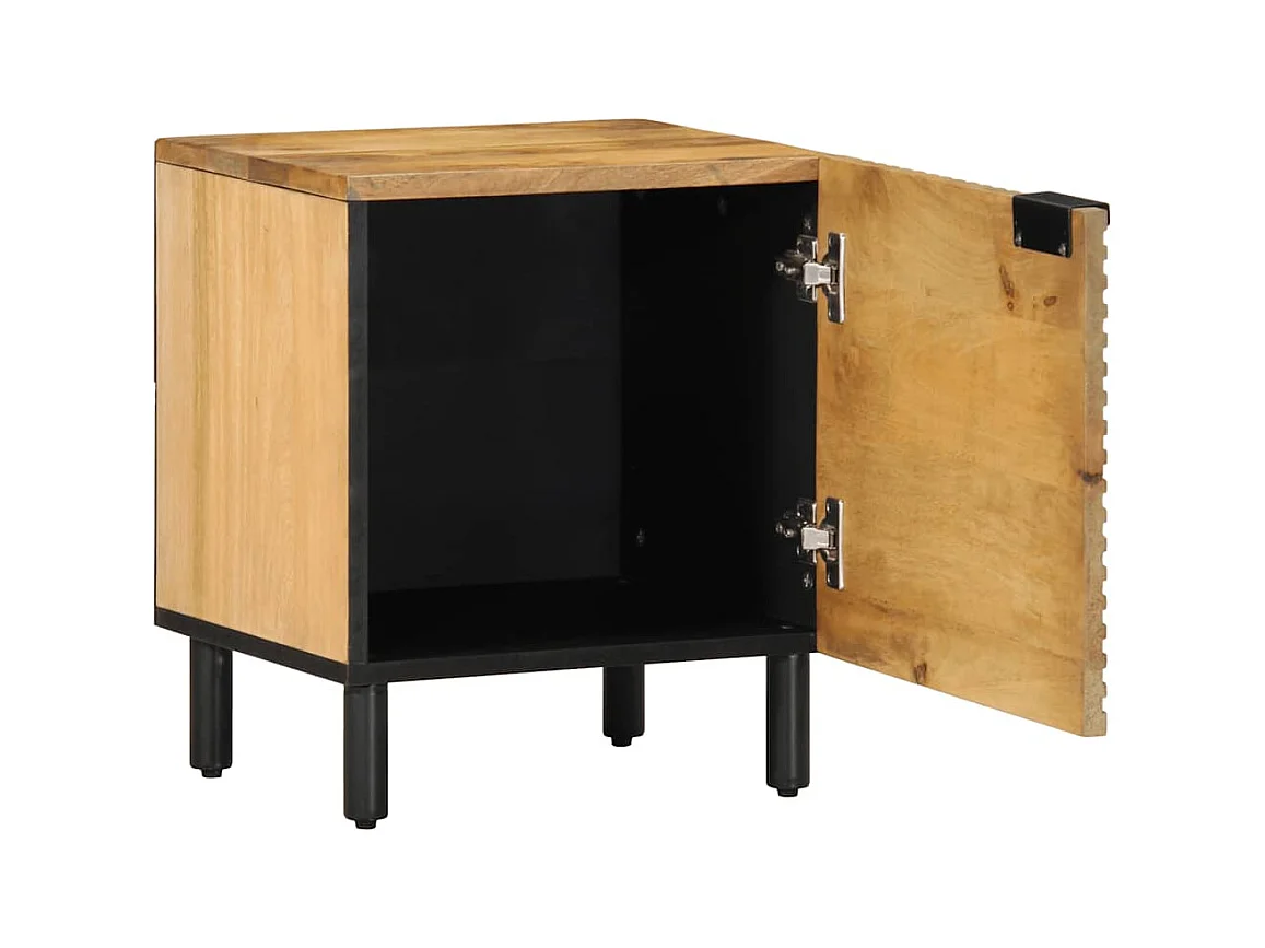 Mesitas de noche | Mesilla de noche 2 uds madera maciza de mango marrón 40x33x46cm