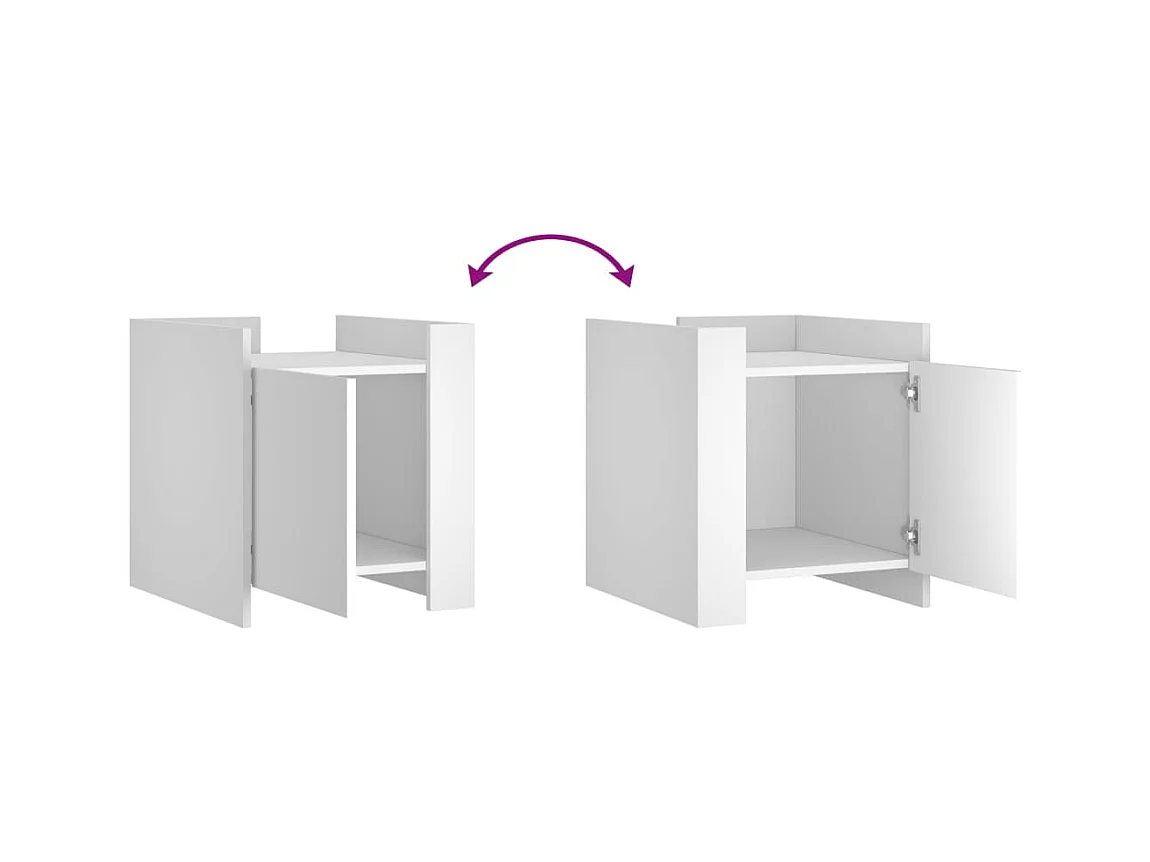 Table de chevet-Table d'appoint Compartiments ouverts blanc 45x50x50 cm bois d’ingénierie