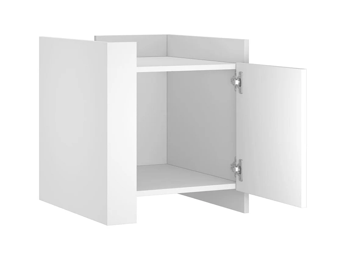Table de chevet-Table d'appoint Compartiments ouverts blanc 45x50x50 cm bois d’ingénierie
