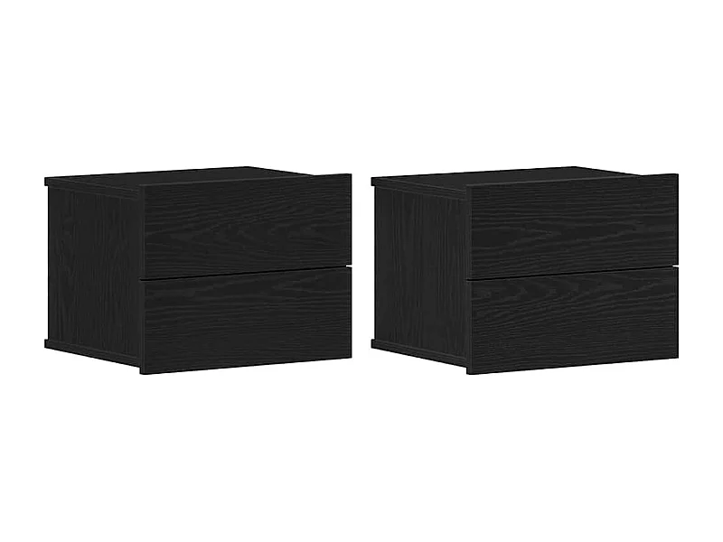 Mesa de Cabeceira Moderna 2 Peças Carvalho preto 40x30x30 cm