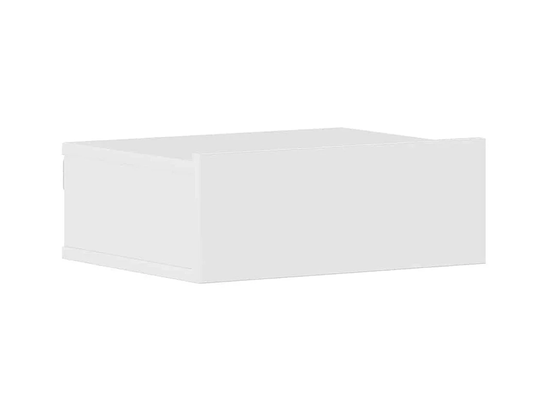 Mesitas de noche | Mesilla de noche flotante 2 uds contrachapada blanco 40x30x15 cm