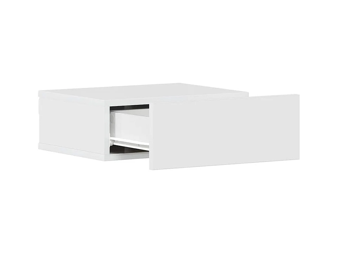 Mesitas de noche | Mesilla de noche flotante 2 uds contrachapada blanco 40x30x15 cm