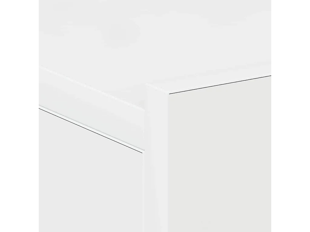 Nachttisch hängend 2er Set | Wand-Nachttische Hochglanz-Weiß 40x30x15 cm SHL2651