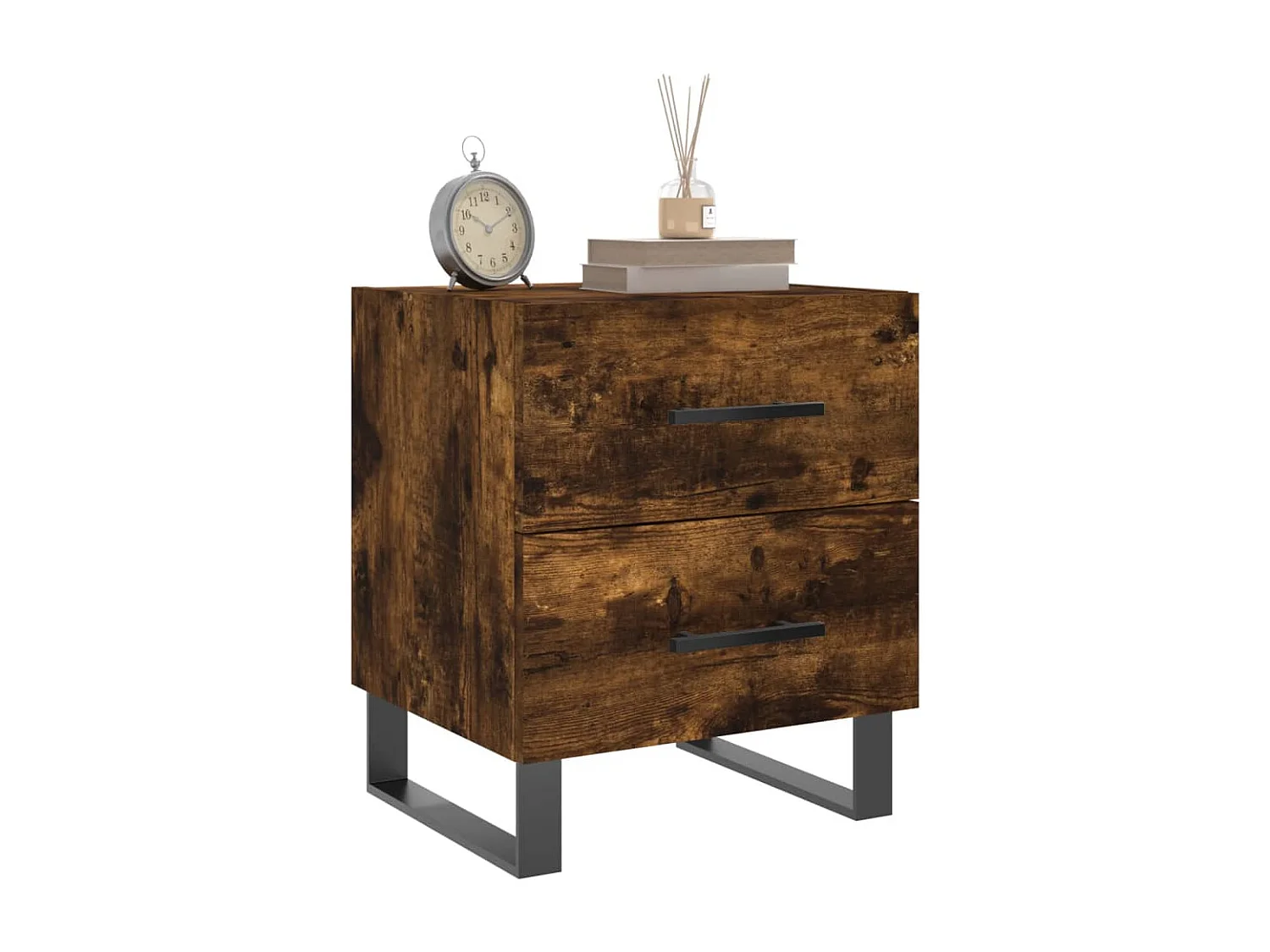 Nachttisch-Beistelltisch Räuchereiche 40x35x47,5 cm Holzwerkstoff SHL93255