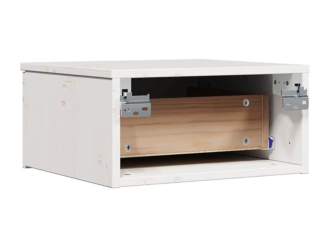 Mesa de Noche | Mesa auxiliar con cajón 2 uds. Blanco 37x35x18.5 cm