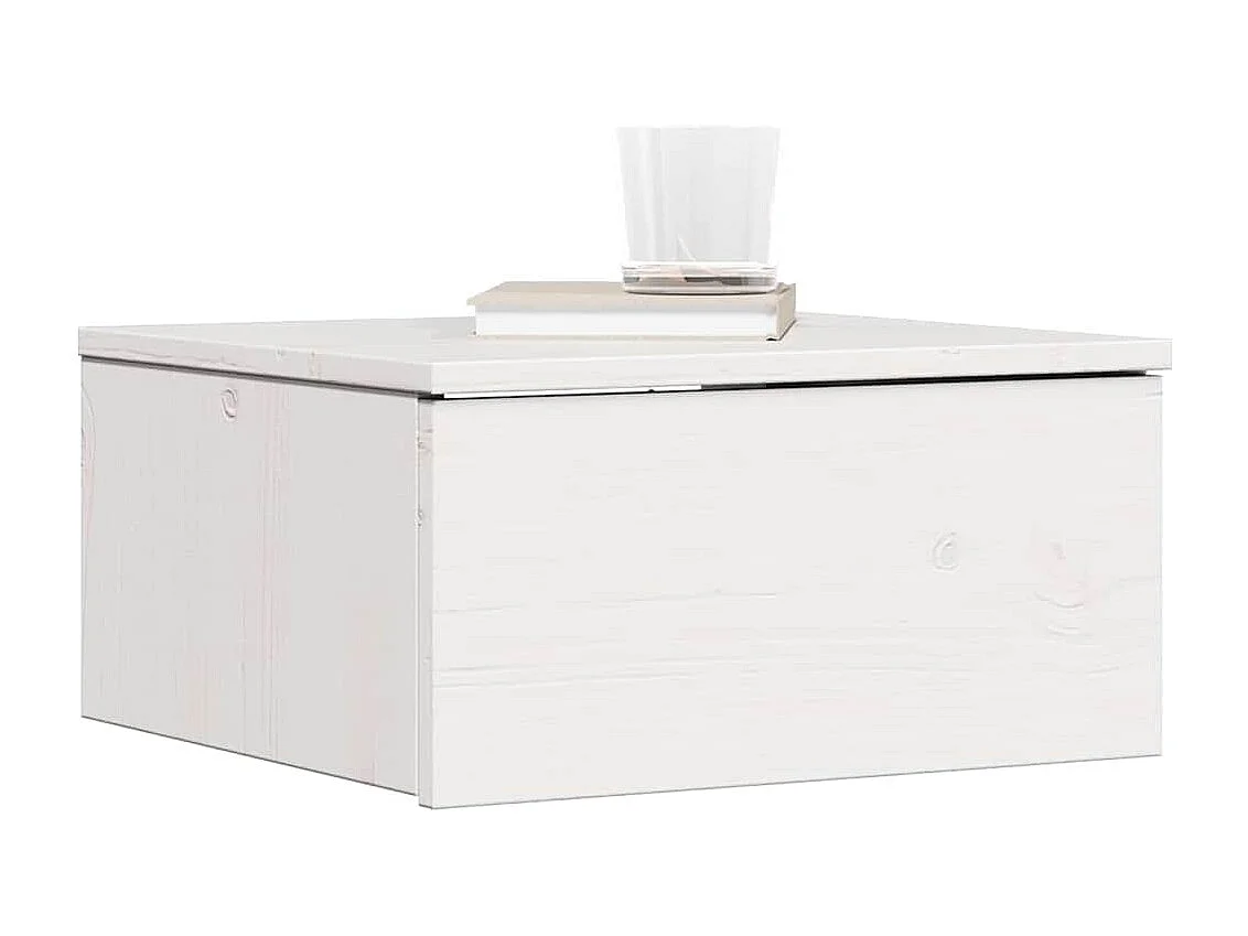 Mesa de Noche | Mesa auxiliar con cajón 2 uds. Blanco 37x35x18.5 cm