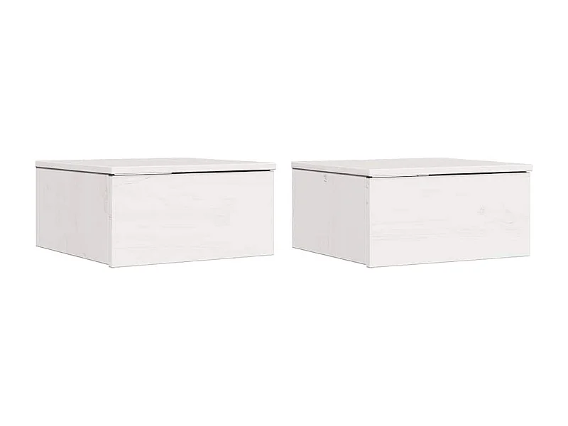 Lot de 2 Tables de chevet avec tiroir Blanc 37x35x18,5 cm