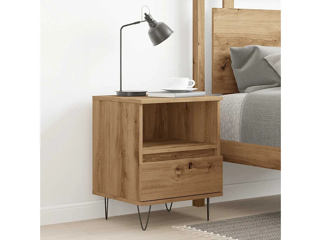 Nachttisch-Beistelltisch Artisan-Eiche 40x35x50 cm Holzwerkstoff SHL74190