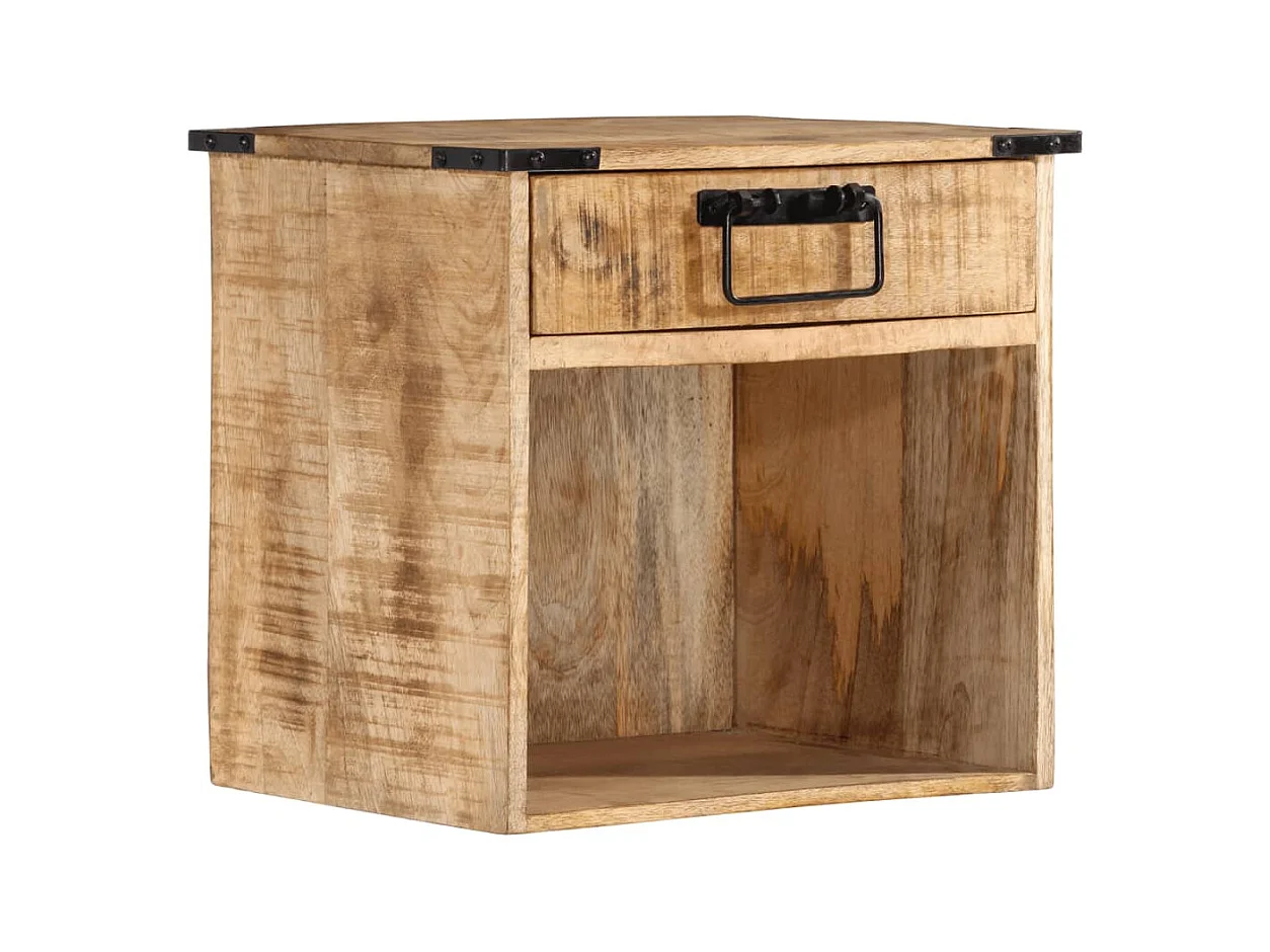 Mesita de noche | Mesilla de noche madera maciza de mango 40x30x37 cm