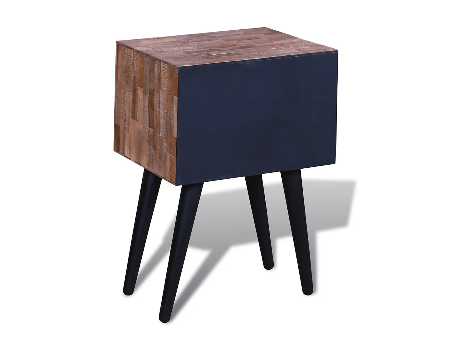 Mesita de noche | Mesilla de noche con 2 cajones madera de teca reciclada