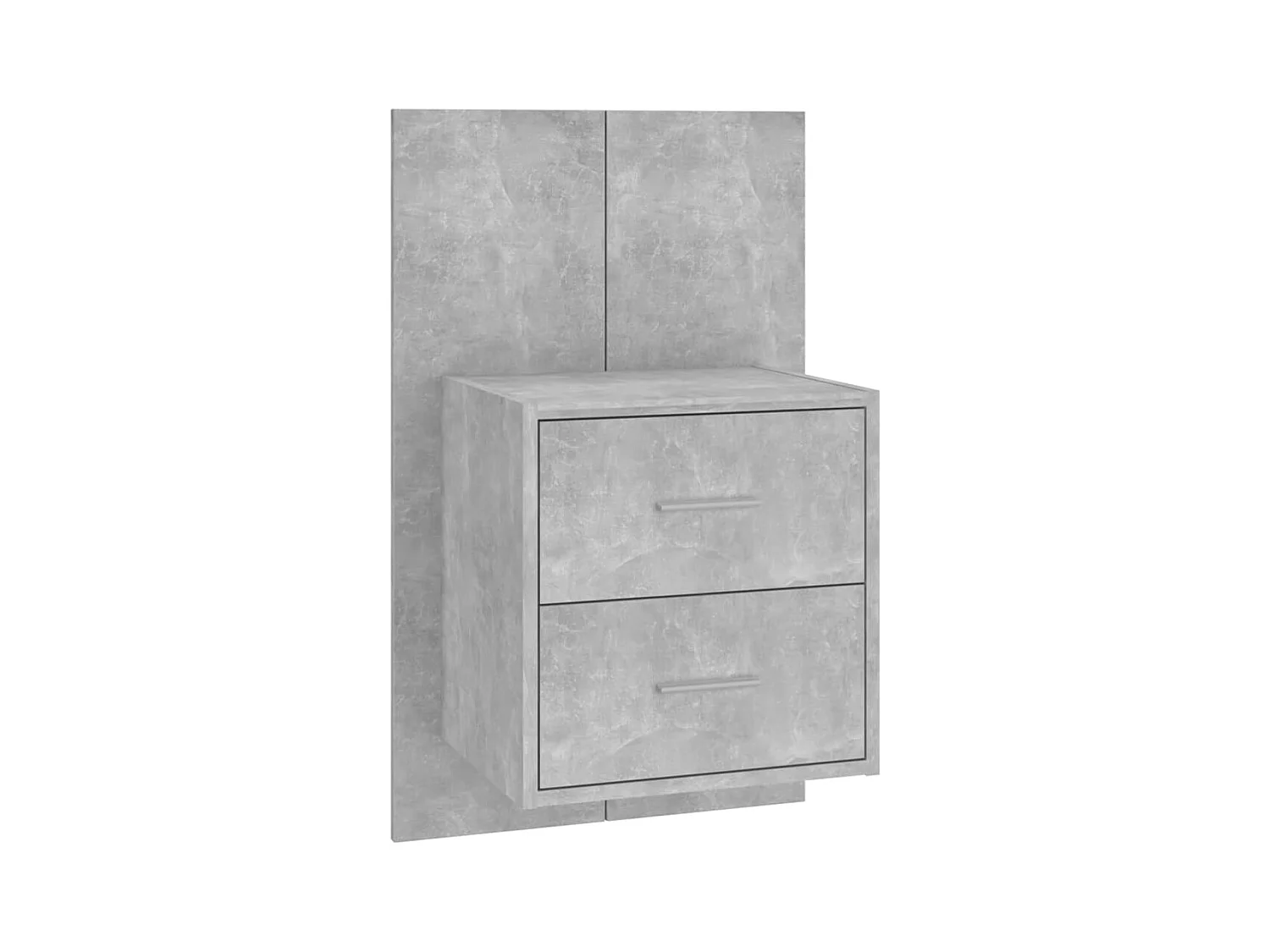 Mesitas de noche | Mesilla de noche de pared 2 unidades color gris hormigón