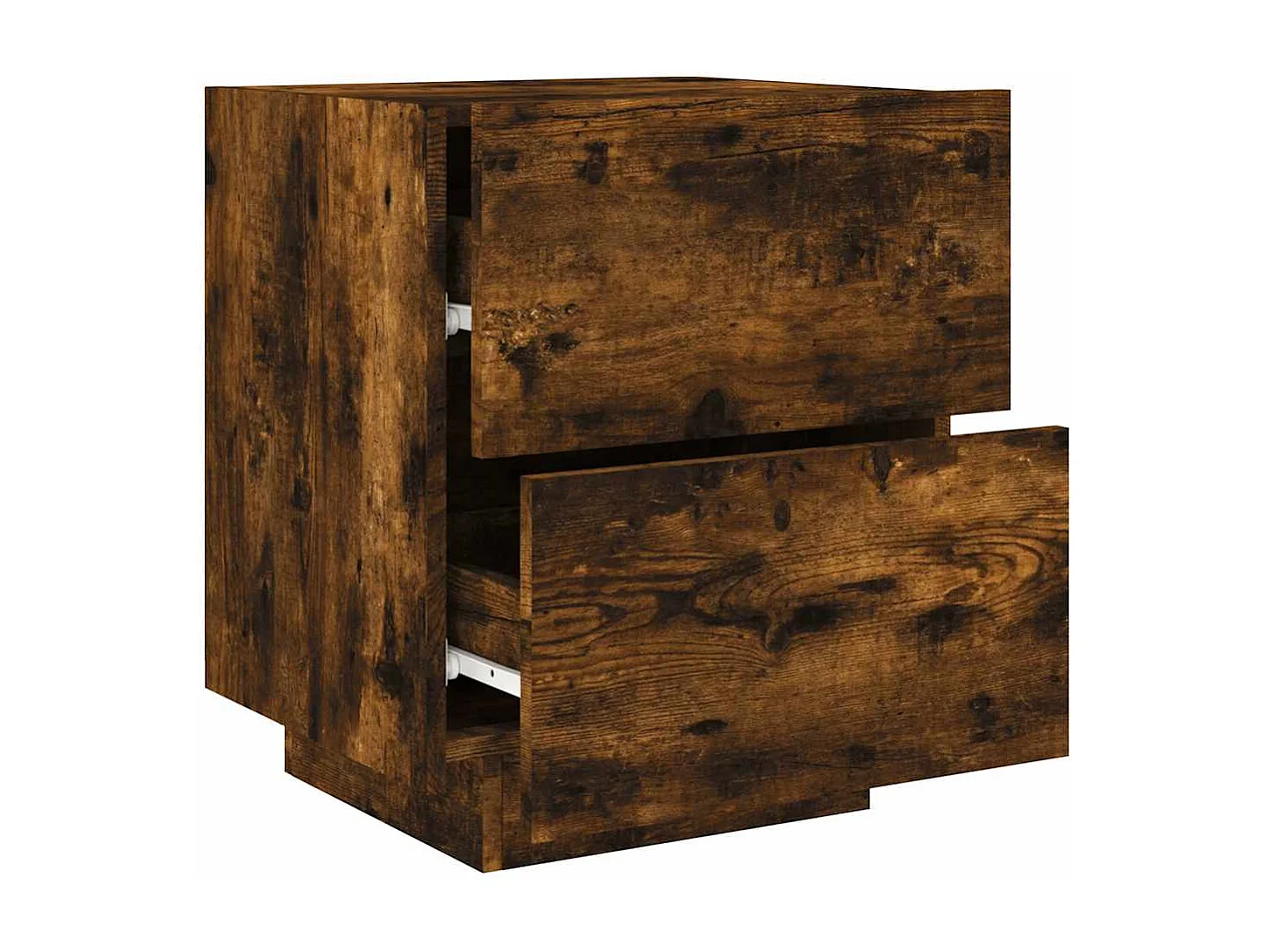 Nachttisch-Beistelltisch mit LED-Leuchten Räuchereiche Holzwerkstoff SHL41933