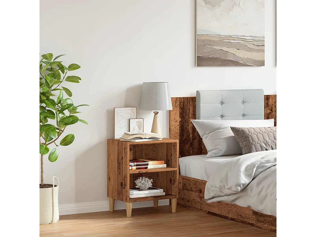 Nachttisch-Beistelltisch Altholz-Optik 40x30x50 cm Holzwerkstoff SHL11036