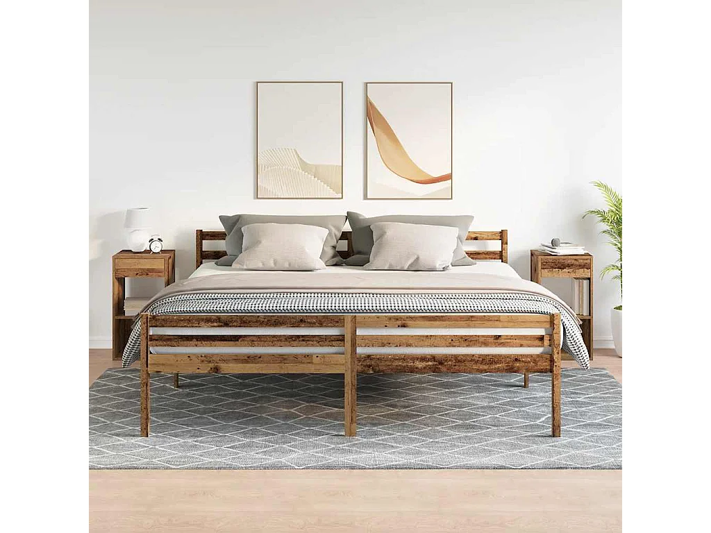 Nachttische mit Schubladen 2 Stk. Altholz-Optik 35x34x66,5 cm SHL6044